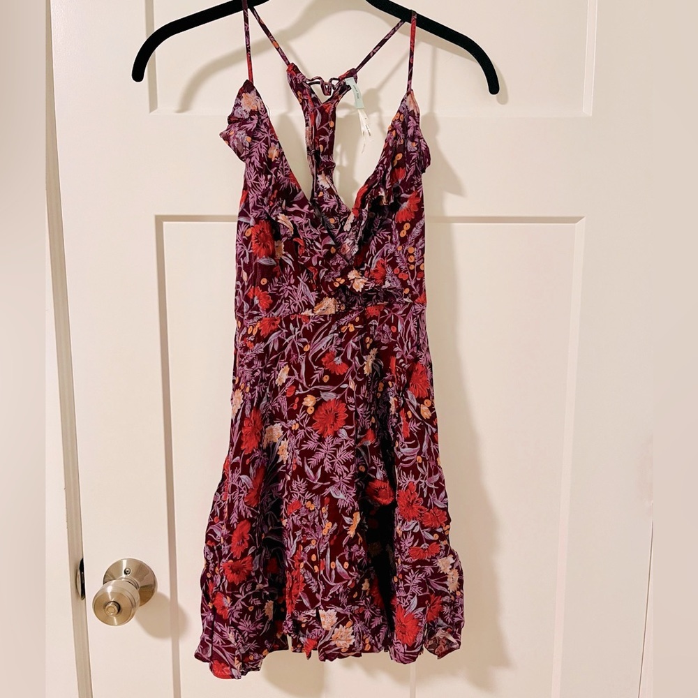 URBAN OUTFITTERS Kimchi Blue Sabina Ruffle Wrap Mini Dress Size XS - Picture 4 of 5